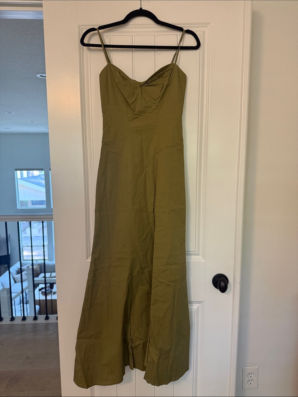NWT STAUD Olive Green Dress with Spaghetti Straps - Picture 2 of 5